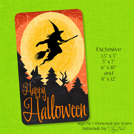 Joy Hall Exclusive Sign * Happy Halloween * Witch * 4 Sizes * Lightweight Metal