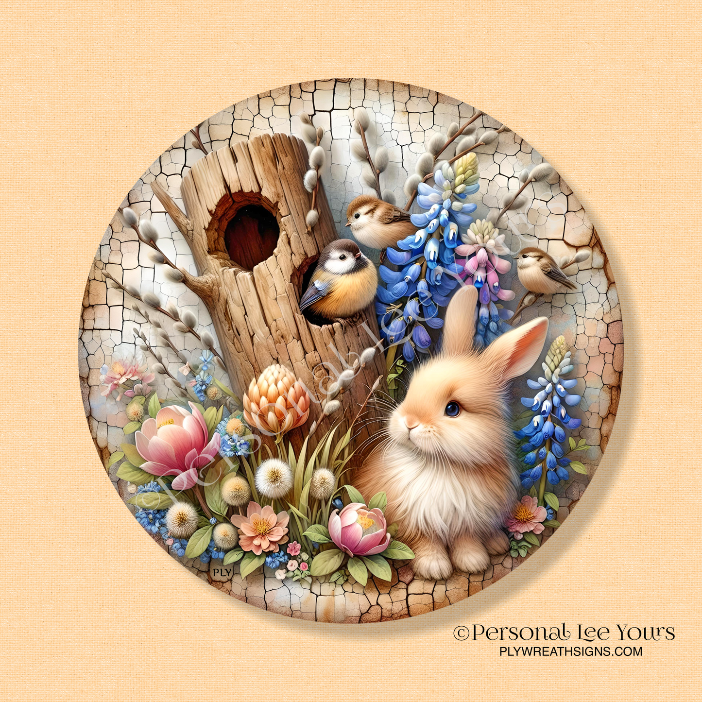 Wreath Sign * Beautiful Spring Morning * Round * Lightweight Metal