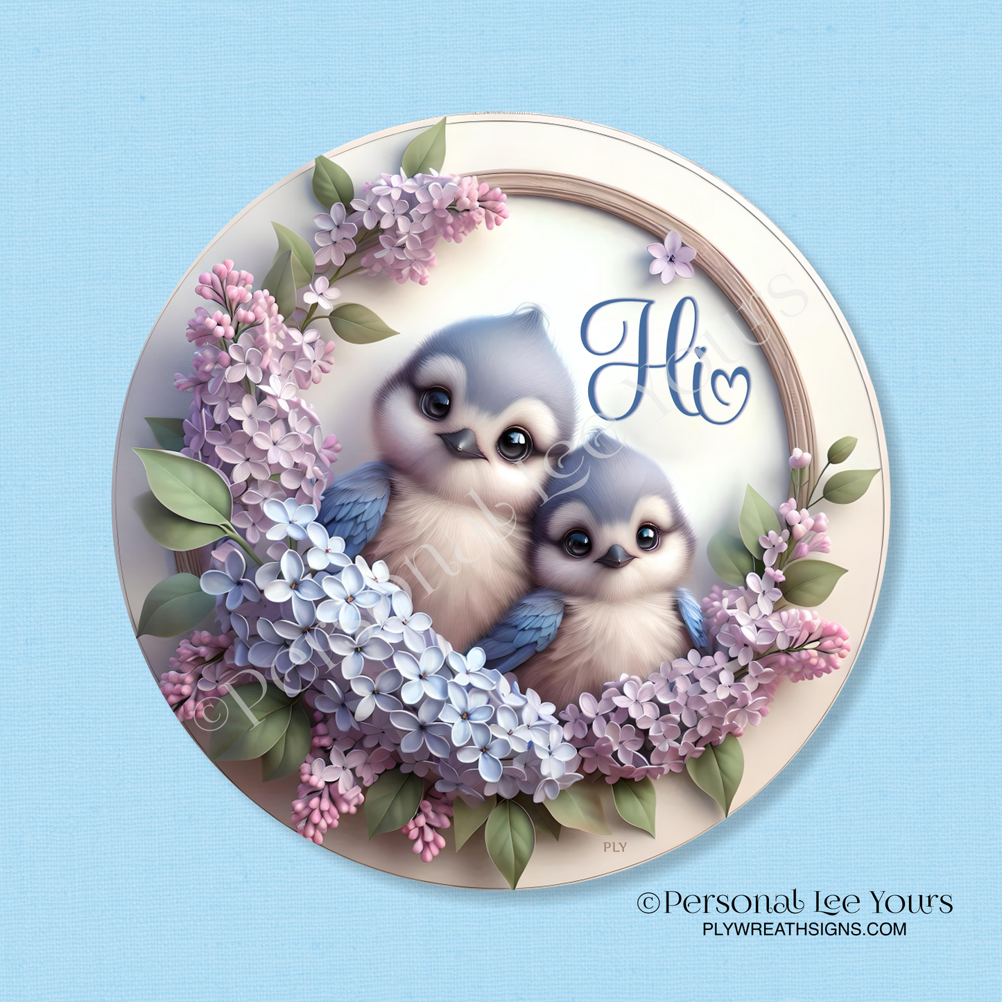 Wreath Sign * Bluejay Hi * Round * Lightweight Metal