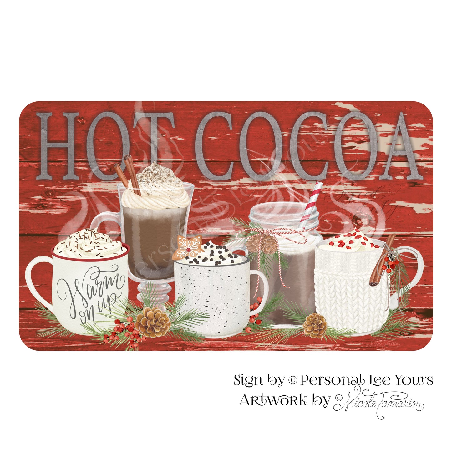 Nicole Tamarin Exclusive Sign * Farmhouse Cocoa * Horizontal * 4 Sizes * Lightweight Metal