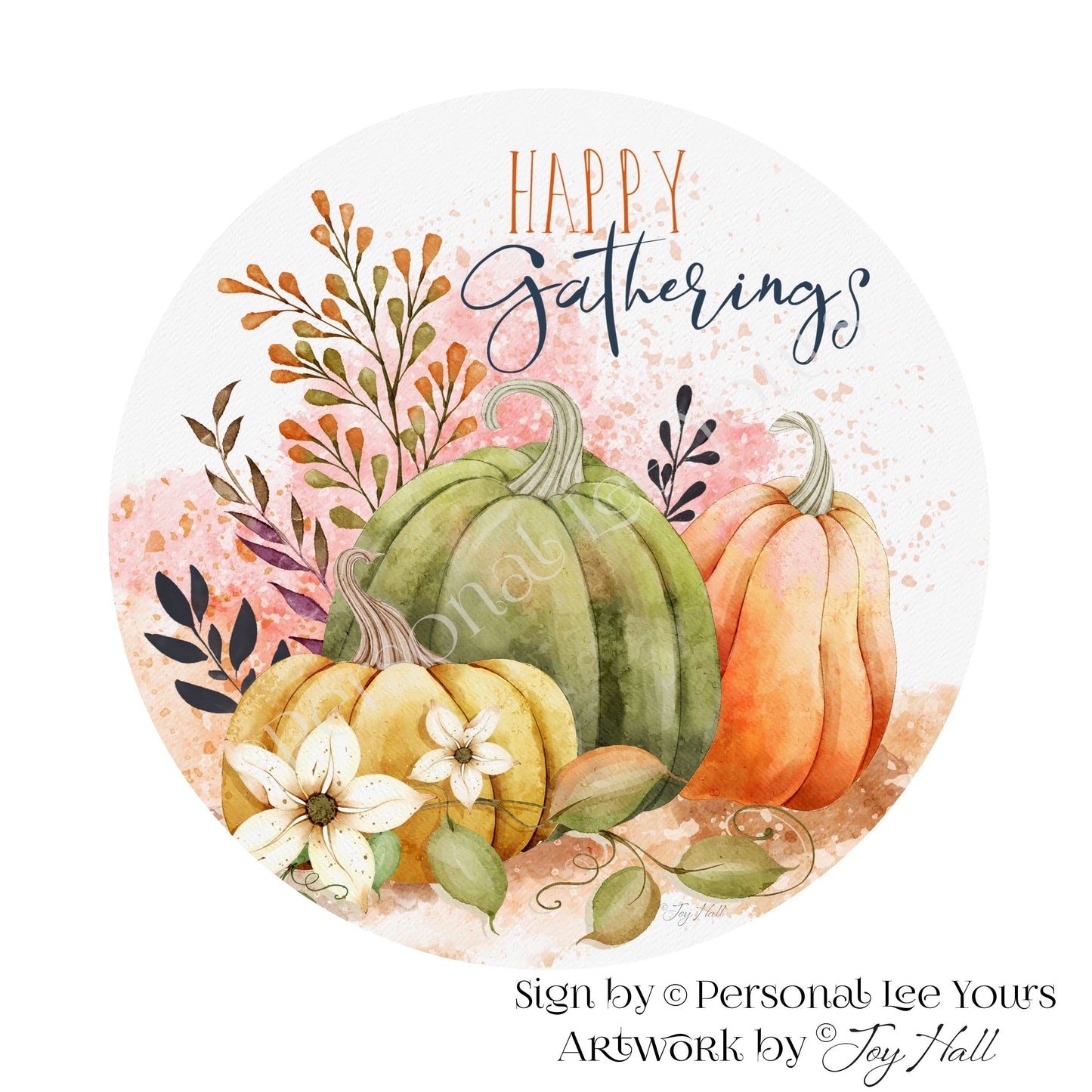 Joy Hall Exclusive Sign * Happy Gathering * Round * Lightweight Metal