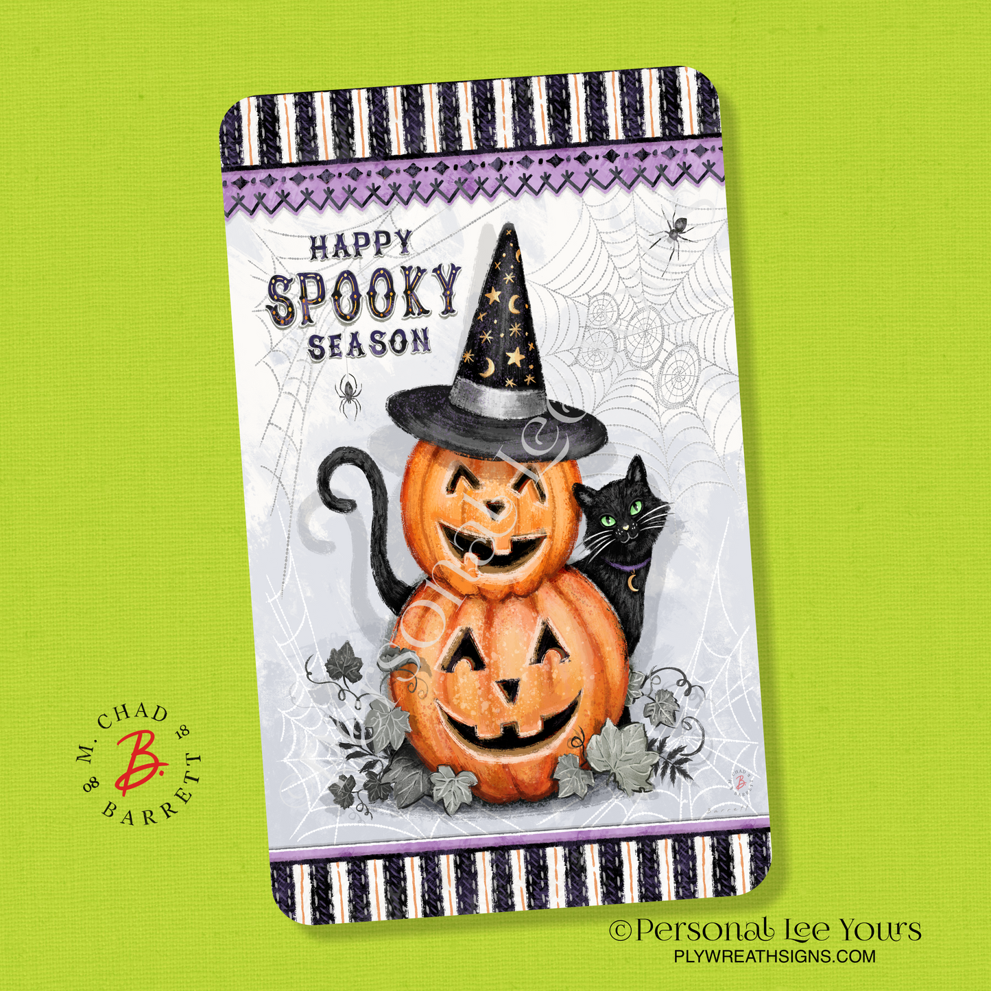 Chad Barrett Exclusive Sign * Happy Spooky Season * Vertical * 4 Sizes * Lightweight Metal