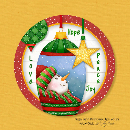 Joy Hall Exclusive Sign * Christmas * Hope, Love, Peace and Joy * Round * Lightweight Metal