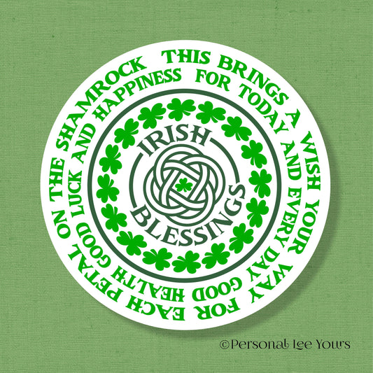 Metal Wreath Sign * Irish Blessings *  Round * Lightweight