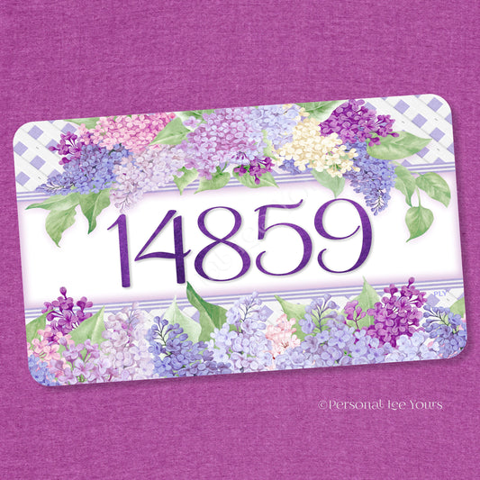 Personalized Wreath Sign * Loving The Lilacs * Your House Number * Horizontal * Lightweight Metal