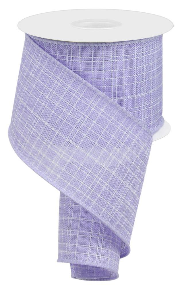 Wired Ribbon * Lavender Check * Royal Canvas * 2.5" x 10 Yards * RGE121013