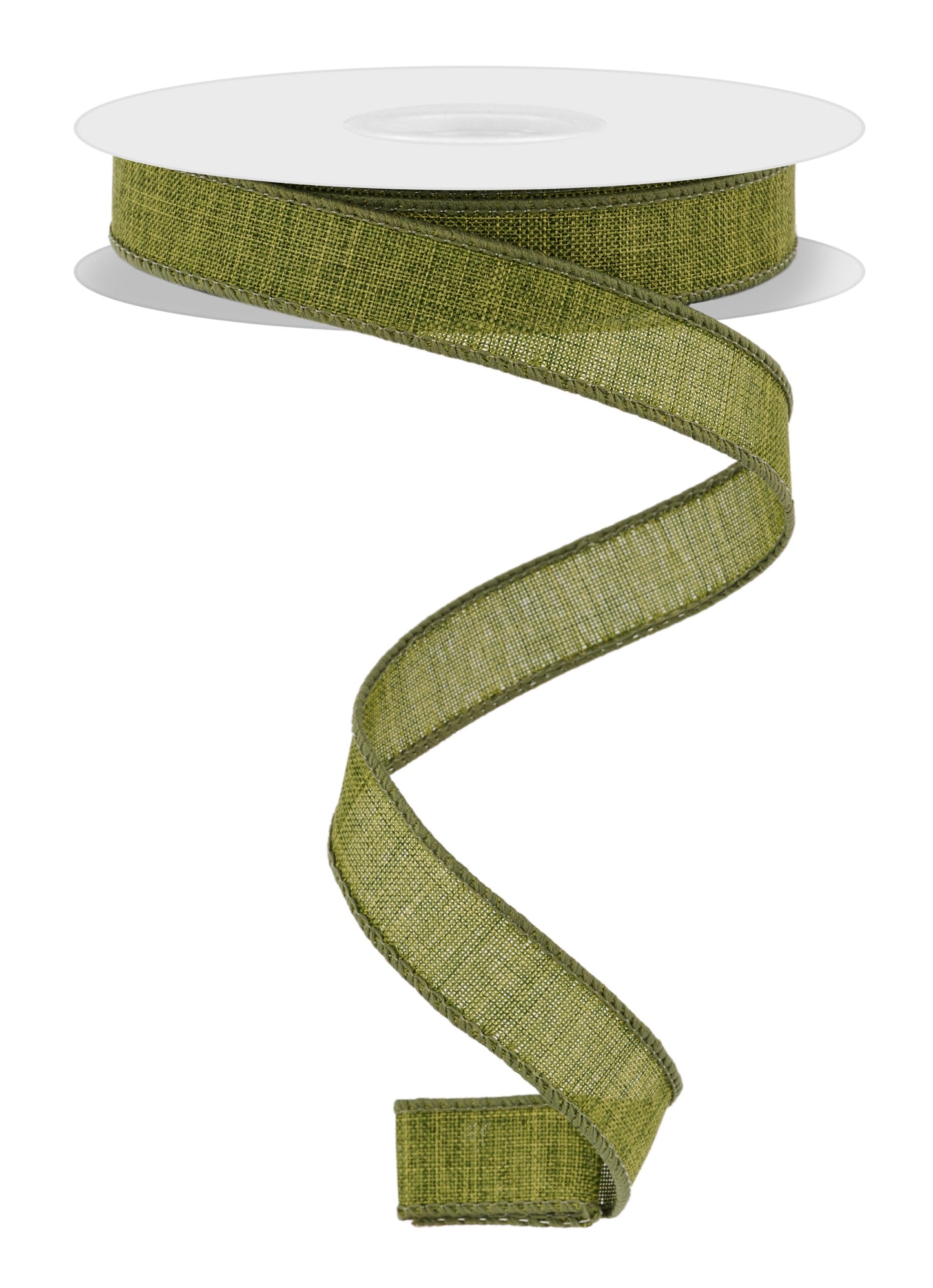 Wired Ribbon * Solid Moss Green Canvas * 5/8" x 10 Yards * RGE177852