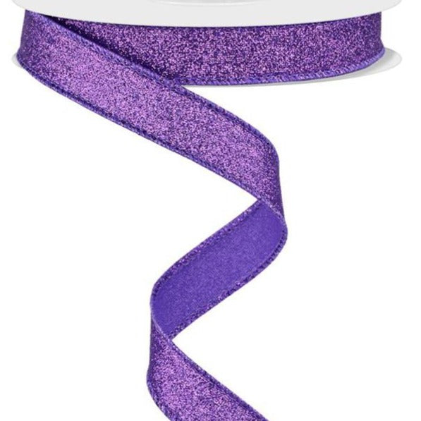 Wired Ribbon * Glitter Purple Shimmer Canvas * 5/8 x 10 Yards * RGF10 –  Personal Lee Yours
