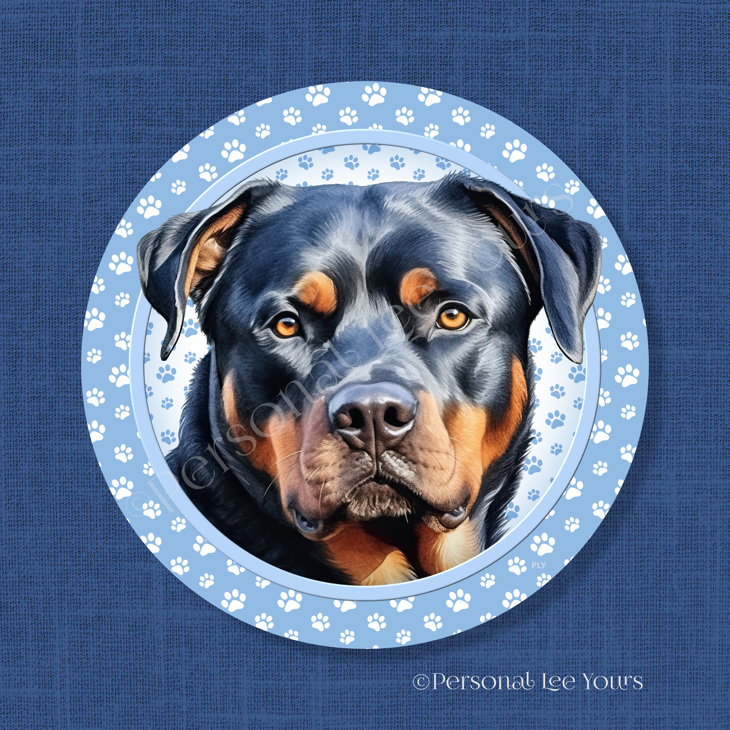 Dog Breed Wreath Sign * Rottweiler * Round * Lightweight Metal