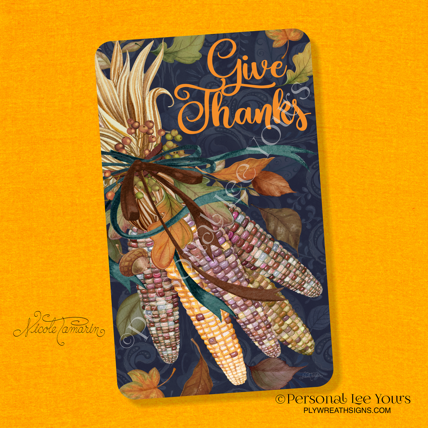 Nicole Tamarin Exclusive Sign * Season Of Thanks * Vertical * 4 Sizes * Lightweight Metal