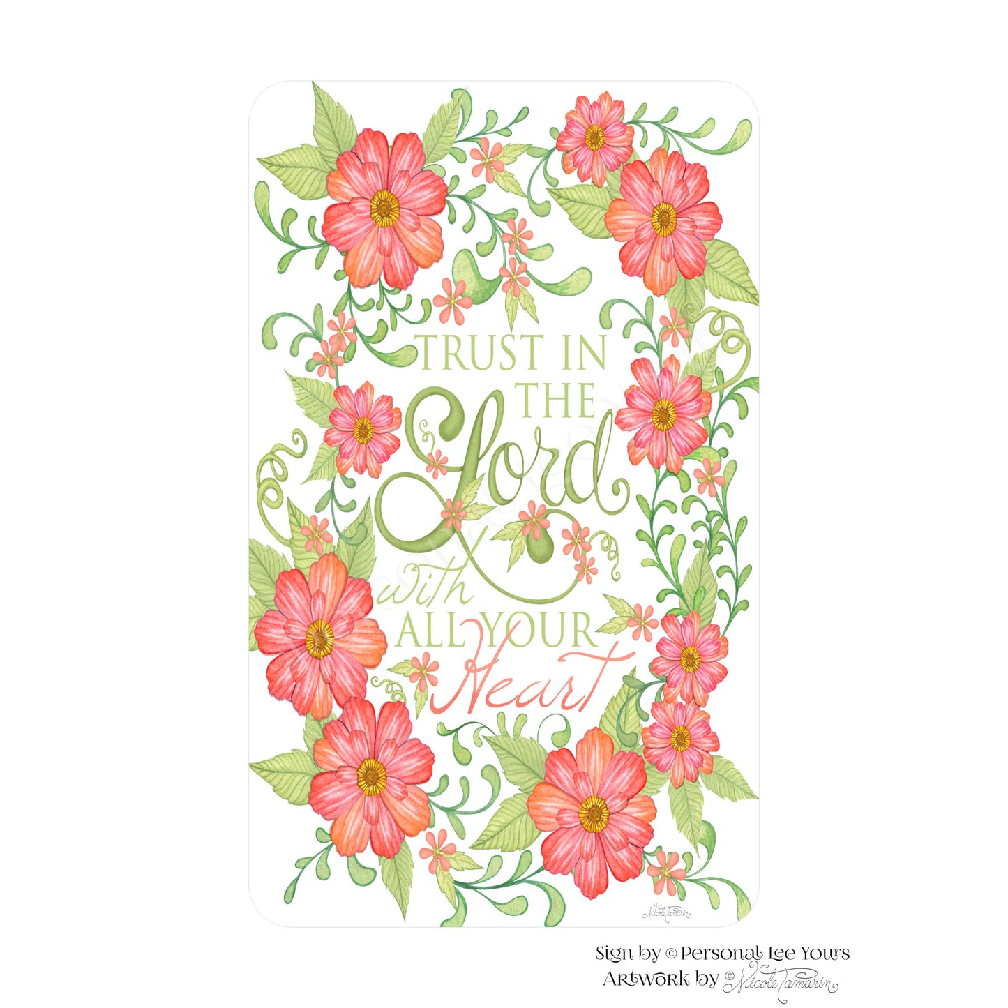 Nicole Tamarin Exclusive Sign * Trust In The Lord * Vertical * Lightweight Metal