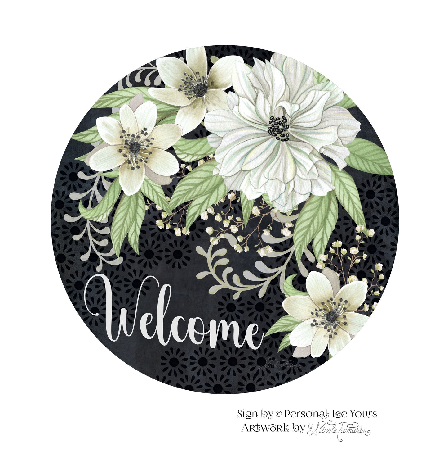 Nicole Tamarin Exclusive Sign * Graceful Welcome * Round * Lightweight Metal