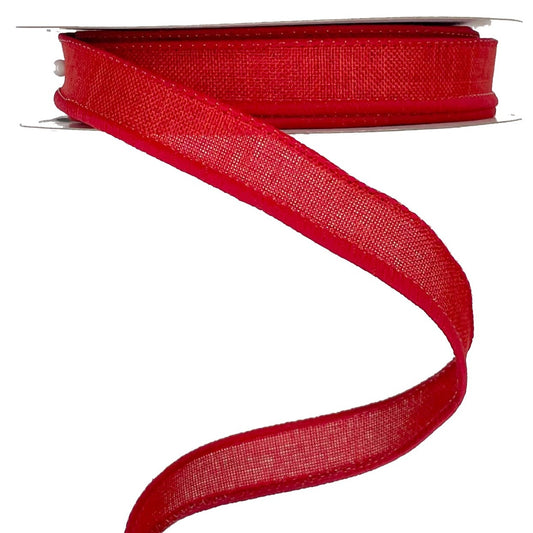 Wired Ribbon * Solid Red Canvas * 5/8" x 10 Yards * RGE177824