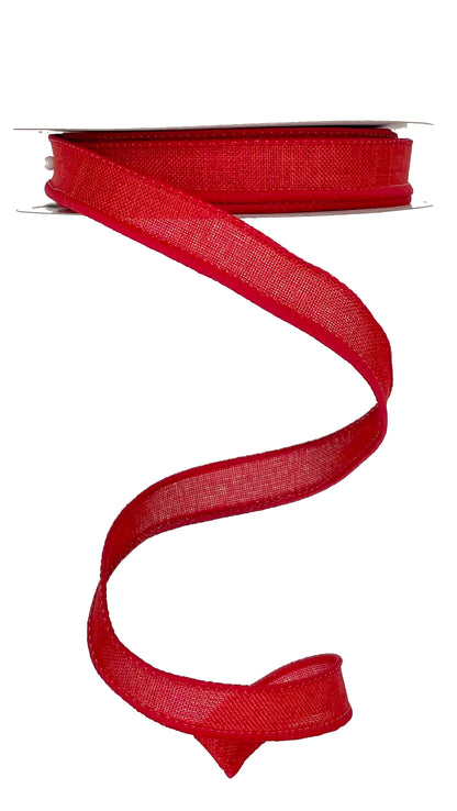 Wired Ribbon * Solid Red Canvas * 5/8" x 10 Yards * RGE177824