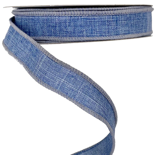 Wired Ribbon * Solid Denim Blue Canvas * 5/8" x 10 Yards * RGE177865