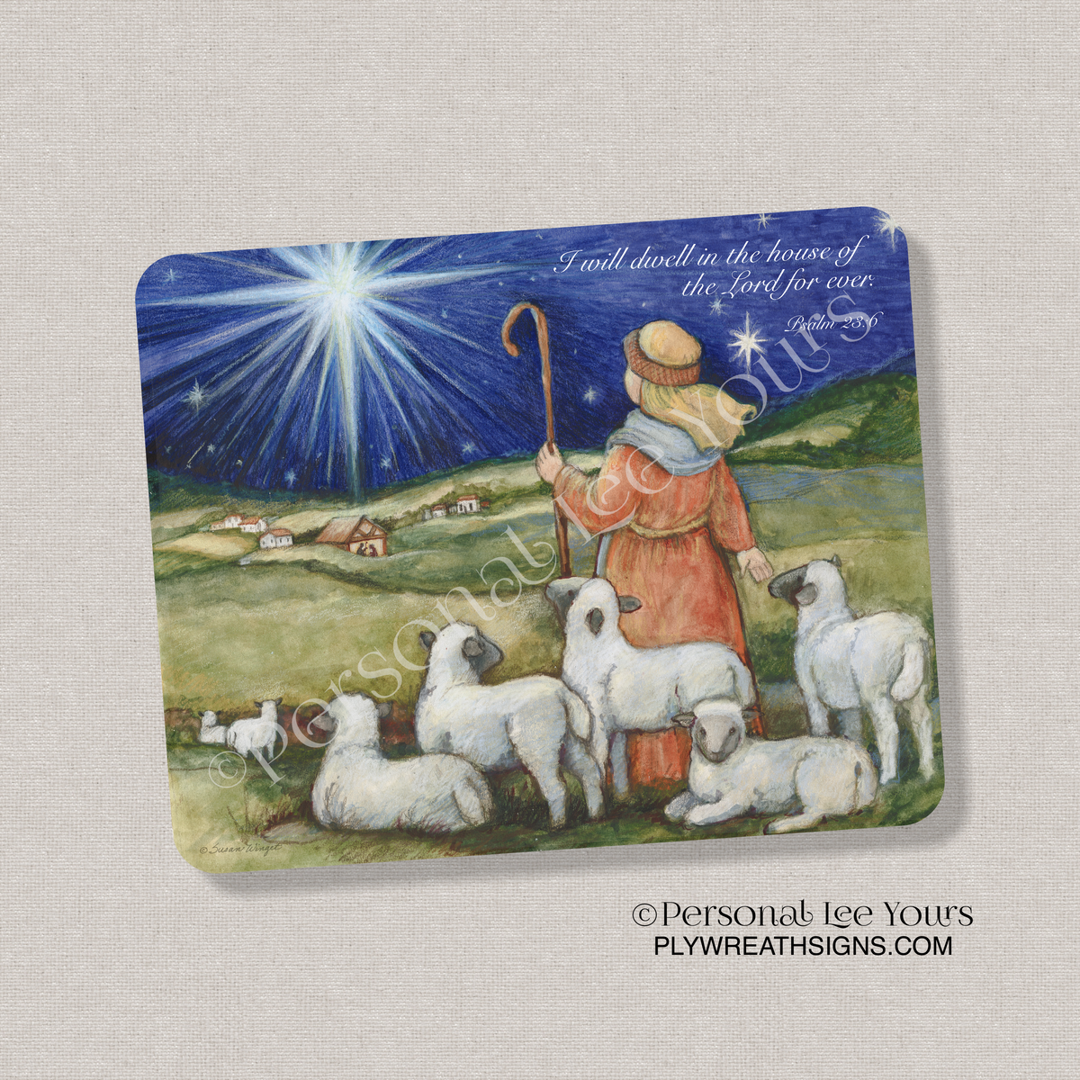 Susan Winget Exclusive Sign * Shepherd Boy * 2 Sizes * Lightweight Metal