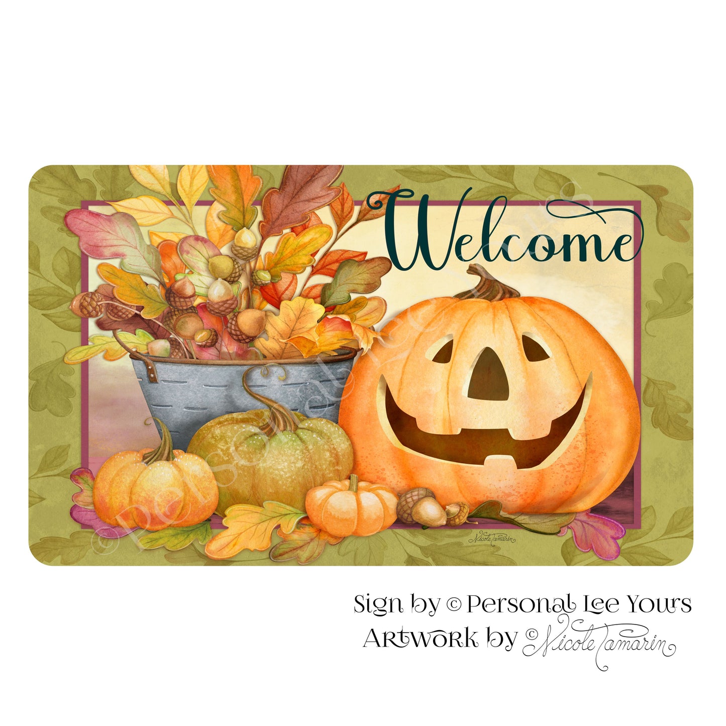 Nicole Tamarin Exclusive Sign * Autumn Display * Horizontal * 4 Sizes * Lightweight Metal