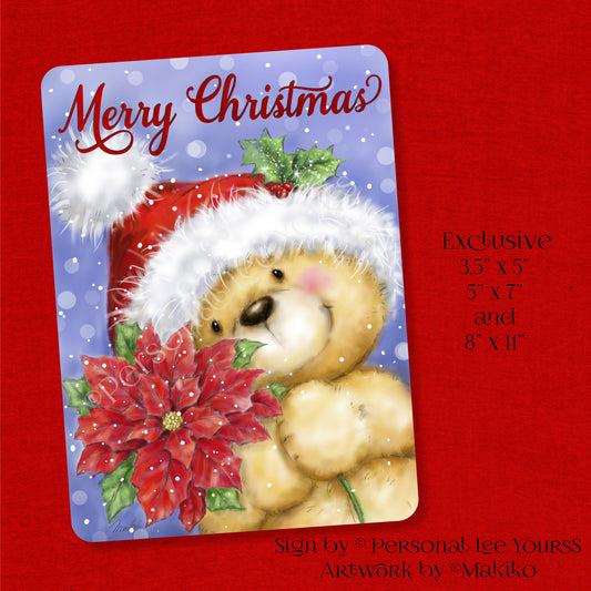 Makiko Exclusive Sign * Beary Merry Christmas * 3 Sizes * Lightweight Metal