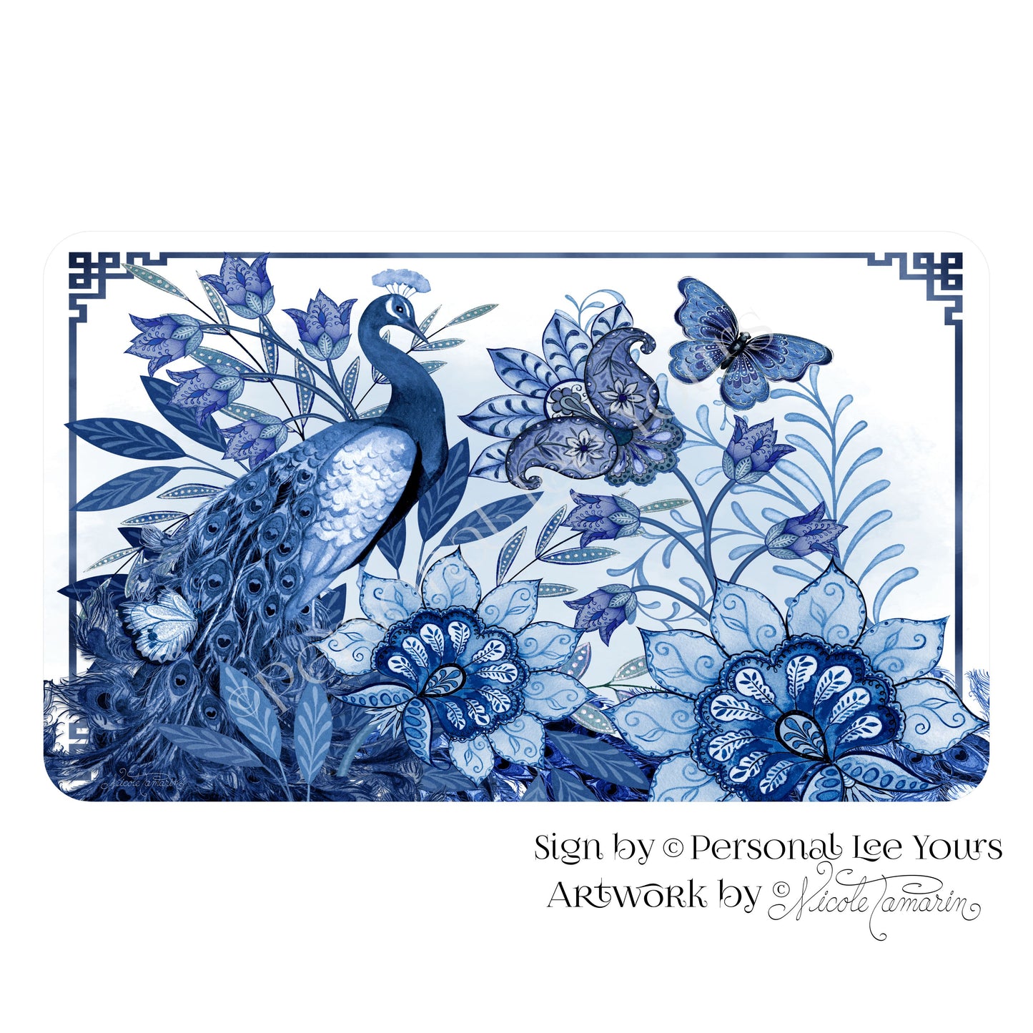 Nicole Tamarin Exclusive Sign * Beautiful Blues * Horizontal * 4 Sizes * Lightweight Metal