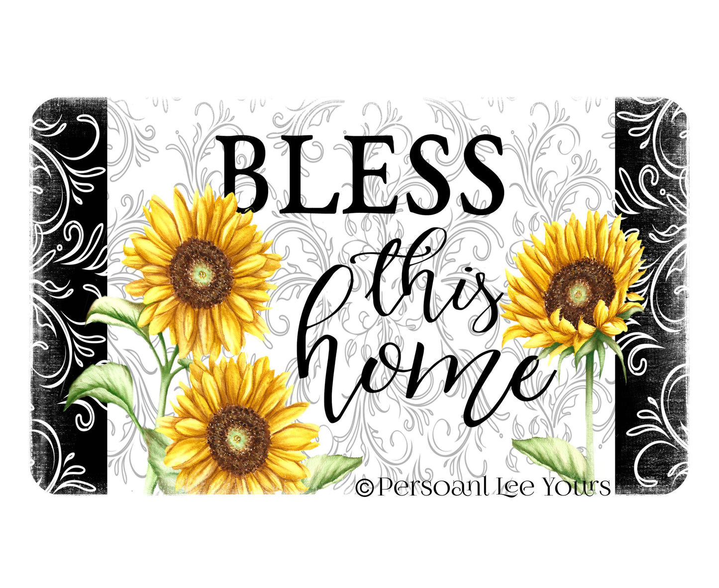 Wreath Signs * Bless This Home * Sunflowers * 3 Sizes * Lightweight Metal
