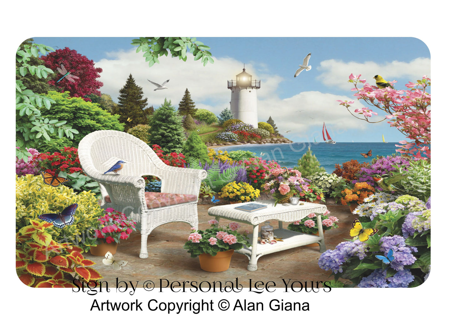 Alan Giana Exclusive Sign * Coastal Memories * 3 Sizes * Lightweight Metal