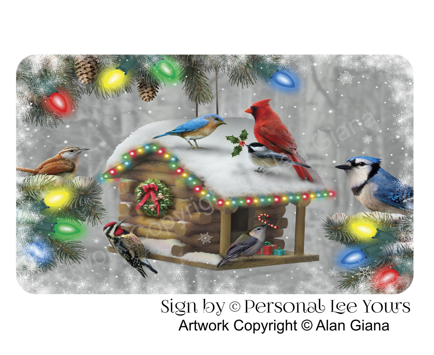 Alan Giana Exclusive Sign * Festive Feathered Friends * Christmas * 3 Sizes * Lightweight Metal