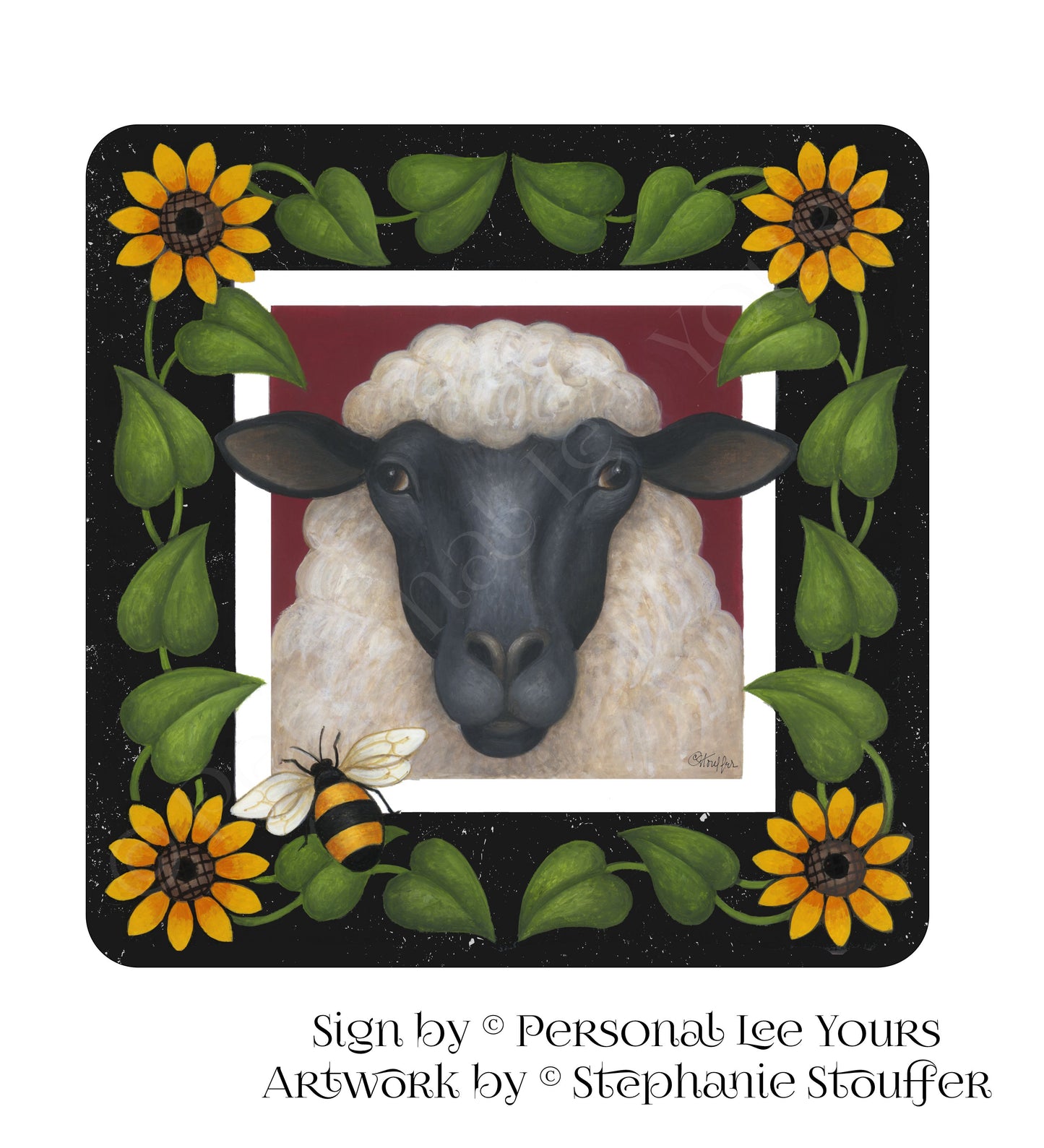 Stephanie Stouffer Exclusive Sign * Farm Animals * Sheep * 3 Sizes * Lightweight Metal