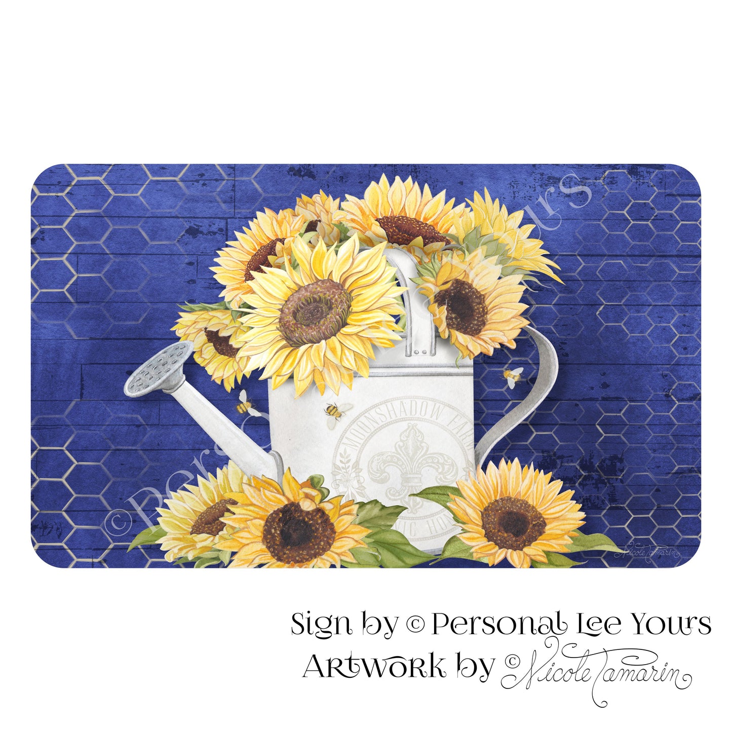 Nicole Tamarin Exclusive Sign * Farmhouse Sunflowers * Horizontal * 4 Sizes * Lightweight Metal