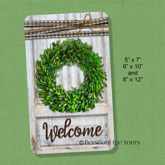 Wreath Signs * Farmhouse Welcome * 3 Sizes * Lightweight Metal