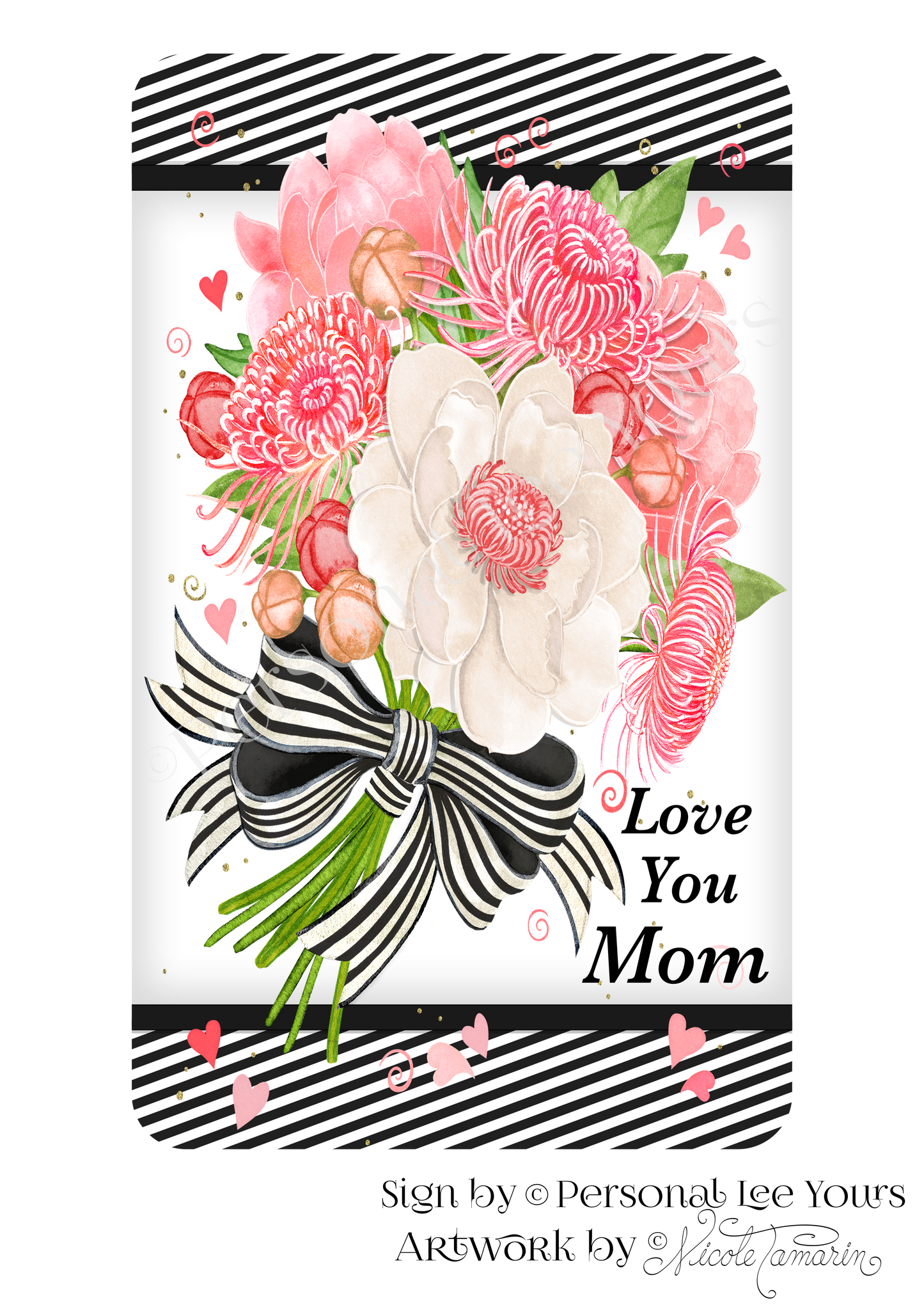 Nicole Tamarin Exclusive Sign * Love You Mom * 3 Sizes * Lightweight Metal