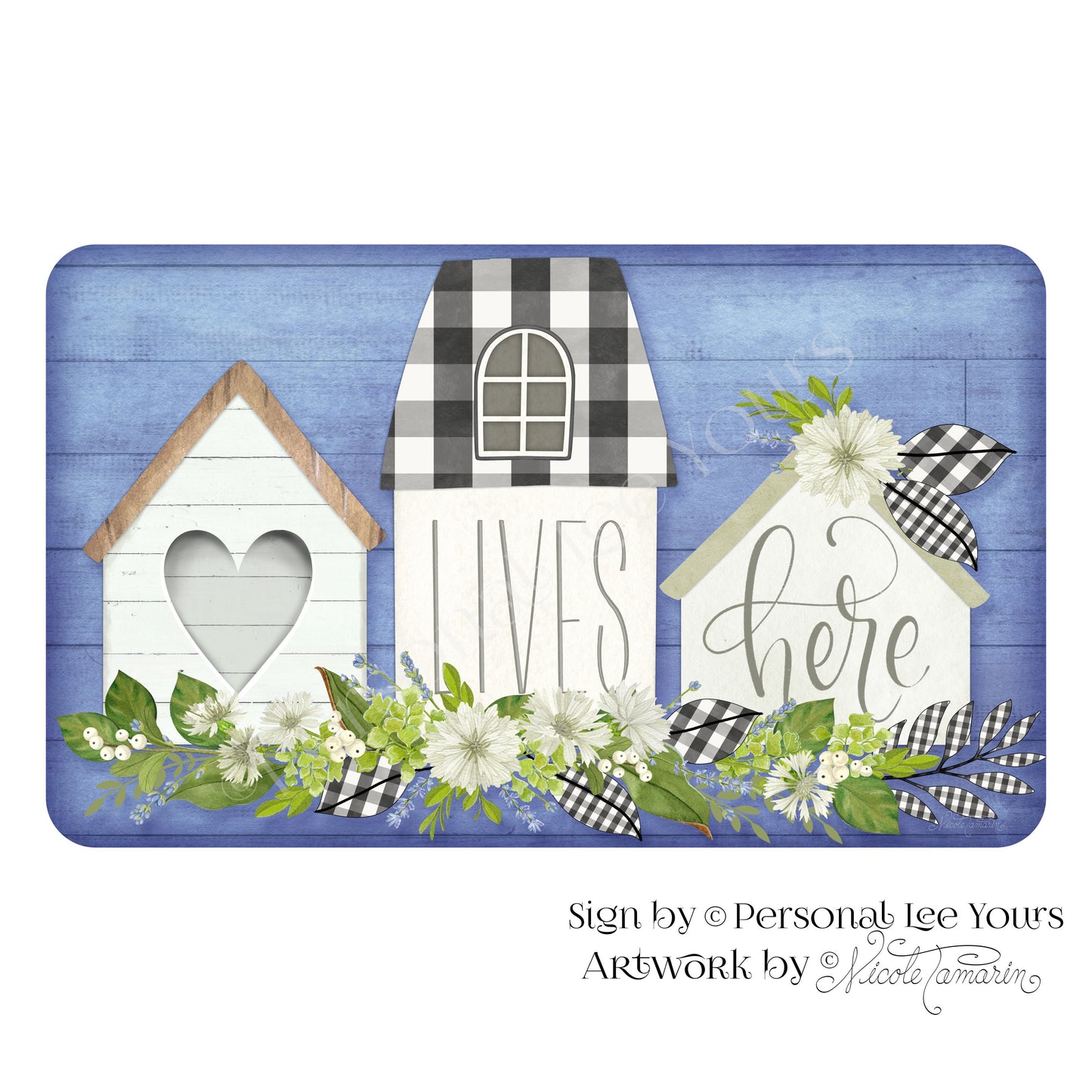 Nicole Tamarin Exclusive Sign * Love Lives Here * Horizontal * 4 Sizes * Lightweight Metal