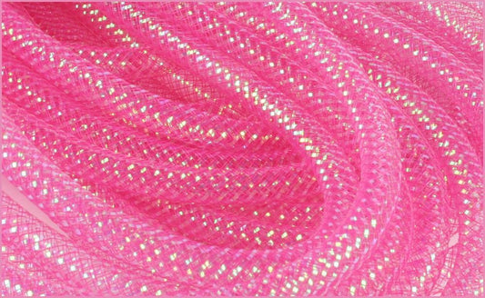 Deco Flex Tubing * Pink with Iridescent Foil  * 8mm x 30 yards * Wreath Supplies * RE300107