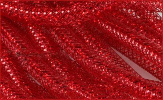 Deco Flex Tubing * Red with Laser Red Foil  * 8mm x 30 yards * Wreath Supplies * RE300776