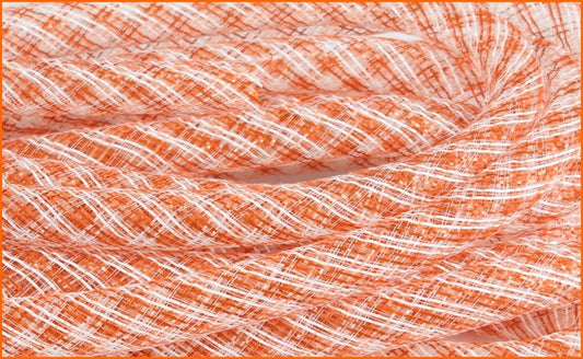 Deco Flex Tubing * Orange and White  * 16mm x 10 yards * Wreath Supplies * RE3028M1