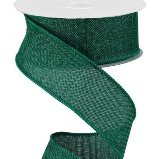 Wired Ribbon * Solid Emerald Green * 1.5" x 10 Yards * RG127806  * Canvas