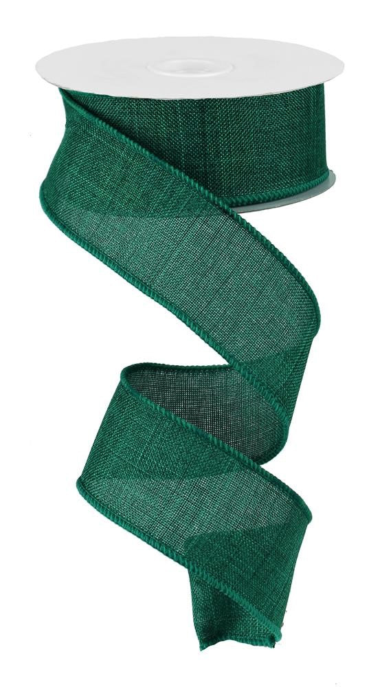 Wired Ribbon * Solid Emerald Green * 1.5" x 10 Yards * RG127806 * Canvas
