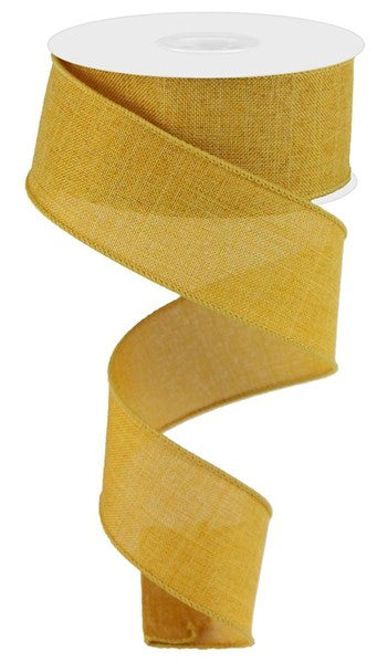 Wired Ribbon * Solid Dark Mustard Canvas * 1.5" x 10 Yards * RG1278F4