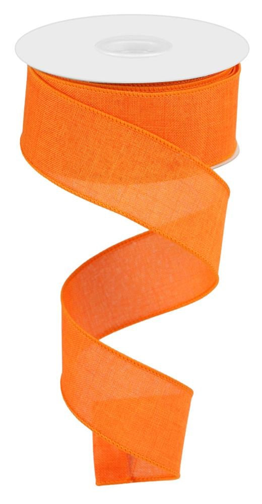 Wired Ribbon * Solid New Orange Canvas * 1.5" x 10 Yards * RG1278HW