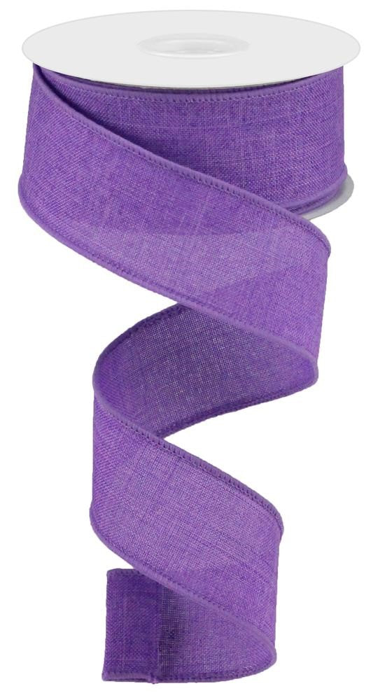 Wired Ribbon * Solid Dark Lavender Canvas * 1.5" x 10 Yards * RG1278WF