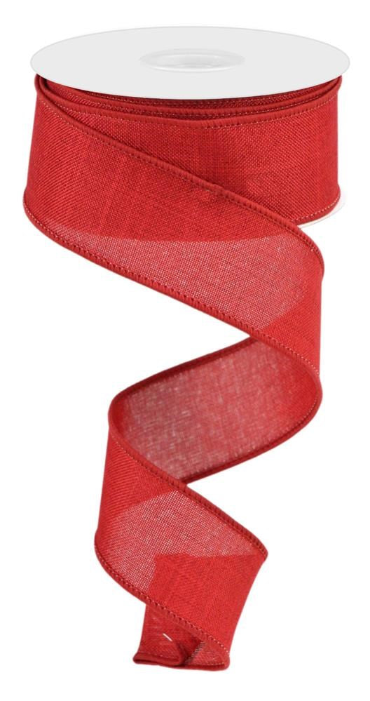 Wired Ribbon * Solid Cranberry Canvas * 1.5" x 10 Yards * RG1278Y6