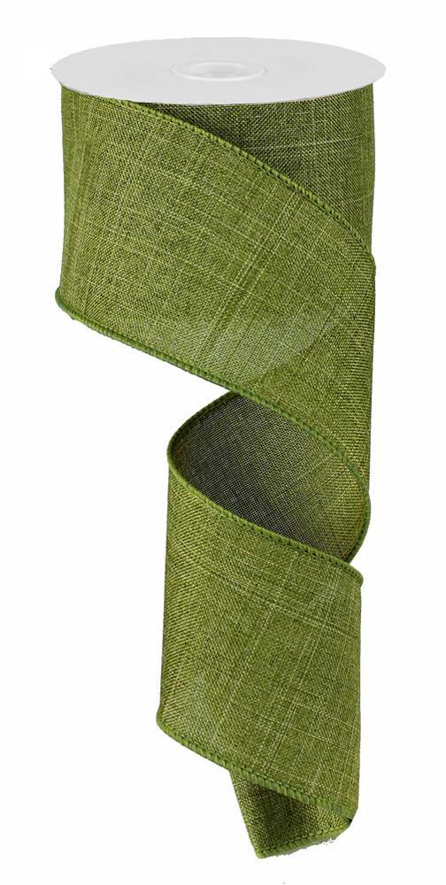 Wired Ribbon * Solid Moss Canvas * 2.5" x 10 Yards * RG127952