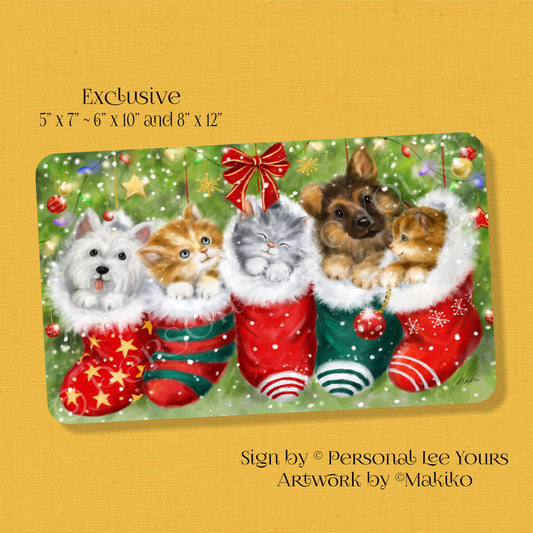 Makiko Exclusive Sign * Christmas Stockings Full Of Joy * 3 Sizes * Lightweight Metal