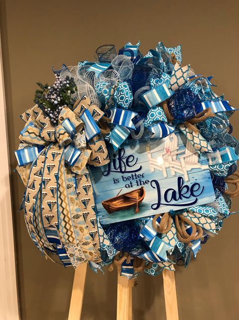 Metal Wreath Sign * Life Is Better At The Lake * 3 Sizes * Lightweight