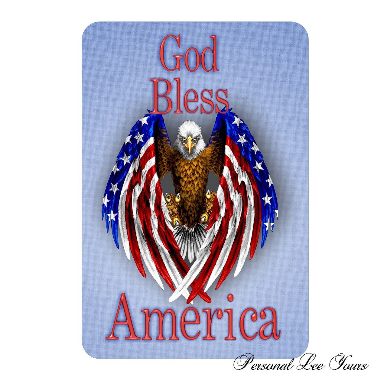 Wreath Sign * God Bless America Eagle * 3 Sizes * Lightweight Metal