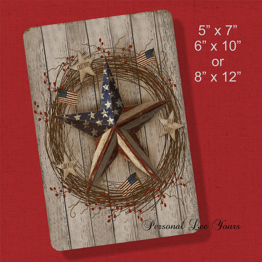 Metal Wreath Sign * Patriotic Barn Star * 3 Sizes * Lightweight