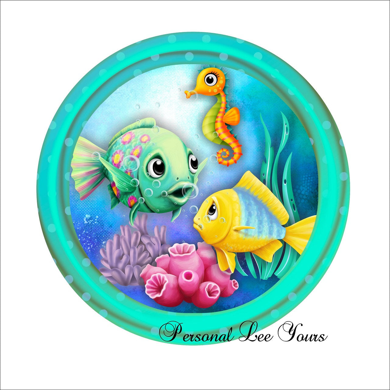 Metal Wreath Sign * Under the Sea *Round * Lightweight
