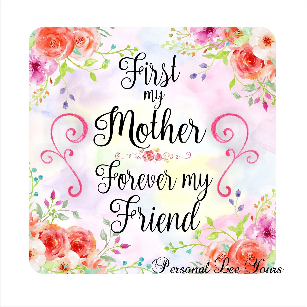 Metal Wreath Sign * First My Mother Welcome *  3 Sizes * Lightweight