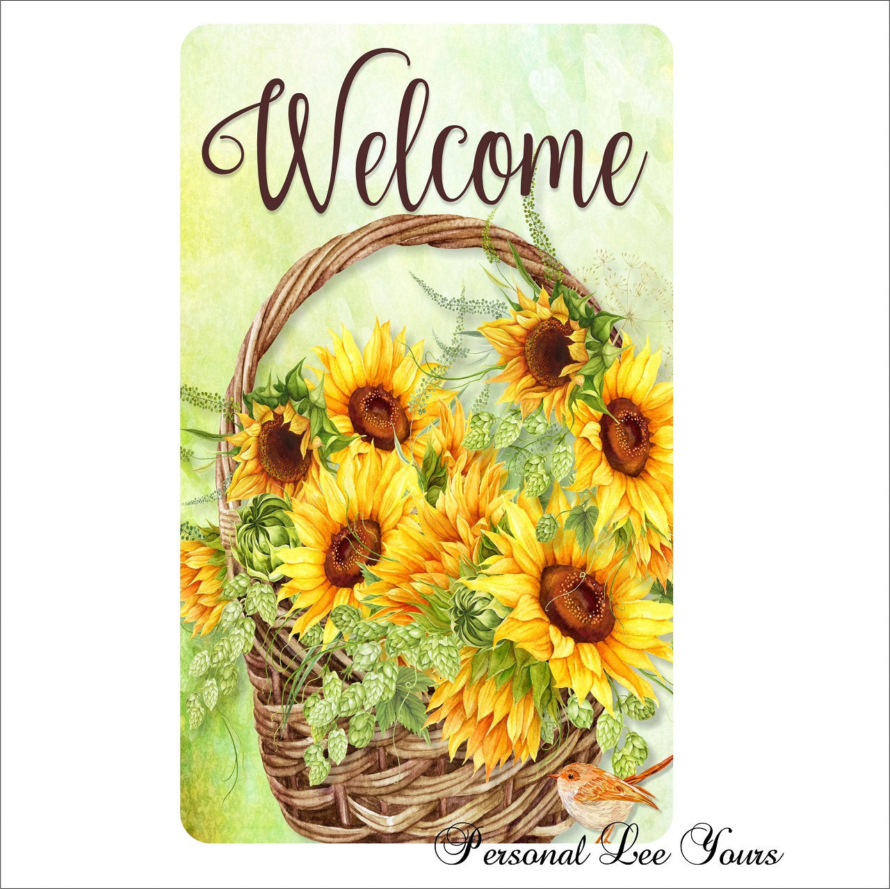 Metal Wreath Sign * Sunflower Basket * 3 Sizes * Lightweight