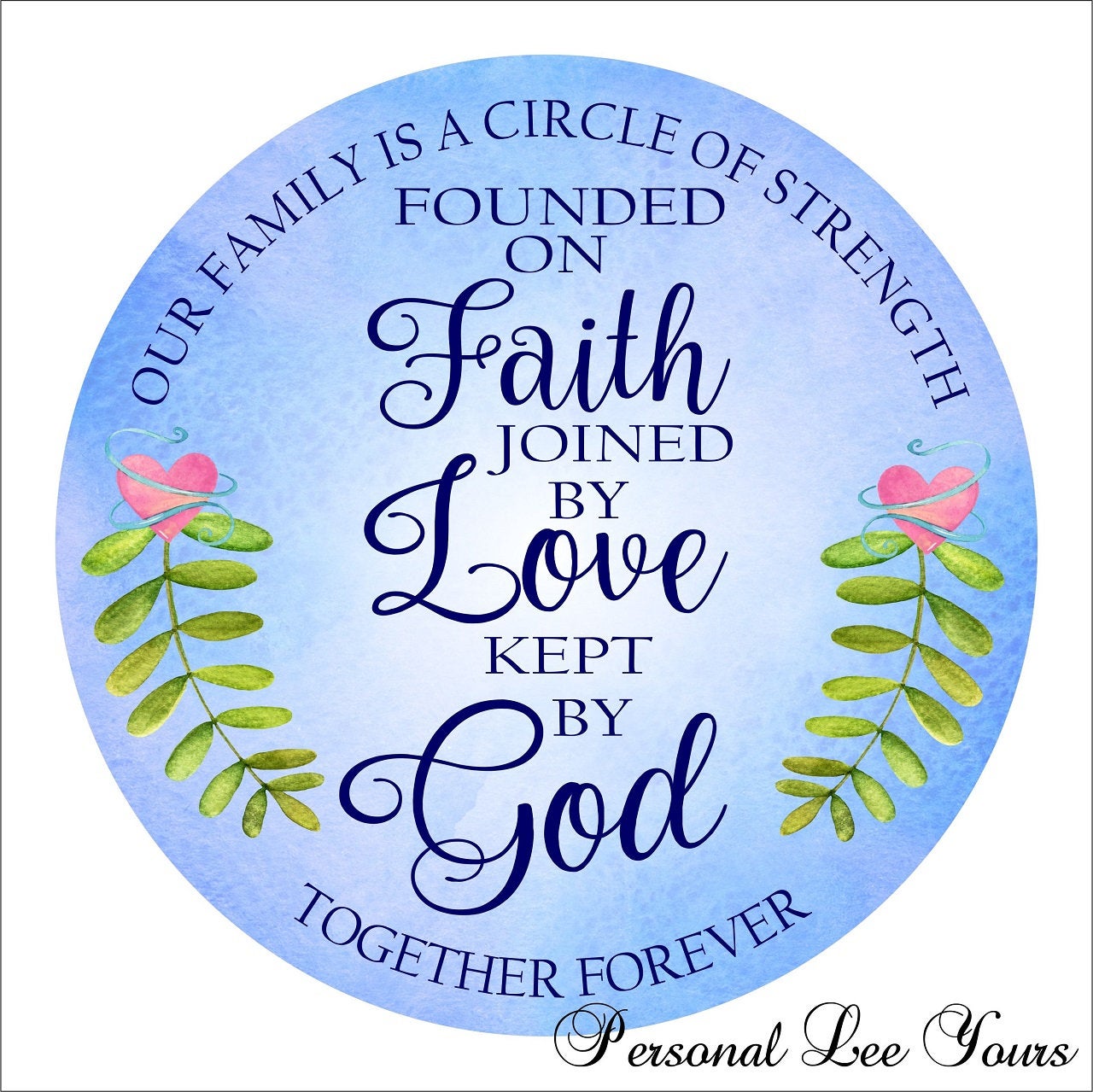 Metal Wreath Sign * Circle Of Strength * Round * Lightweight
