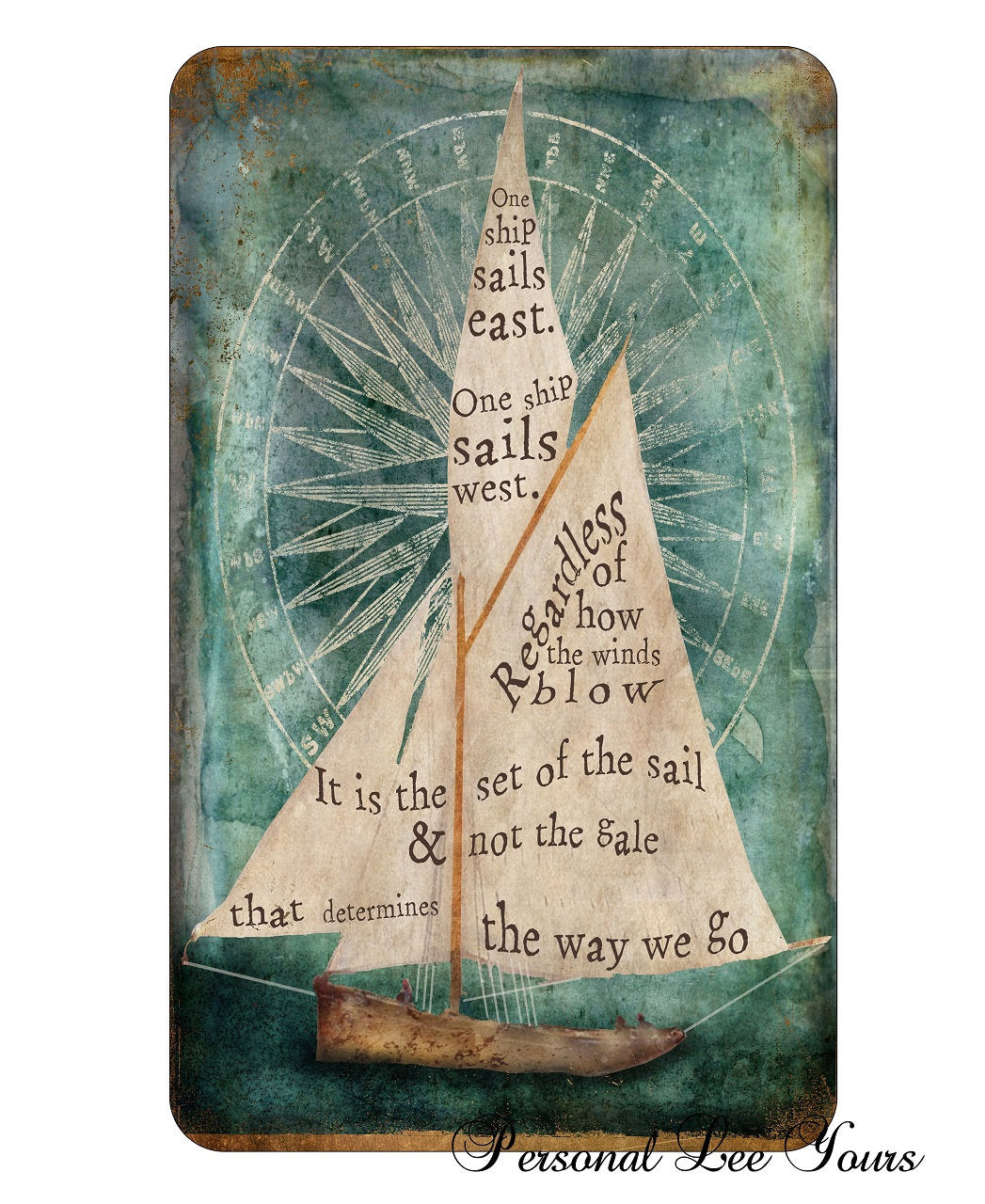 Wreath Sign * Ship Sails * 3 Sizes * Lightweight Metal